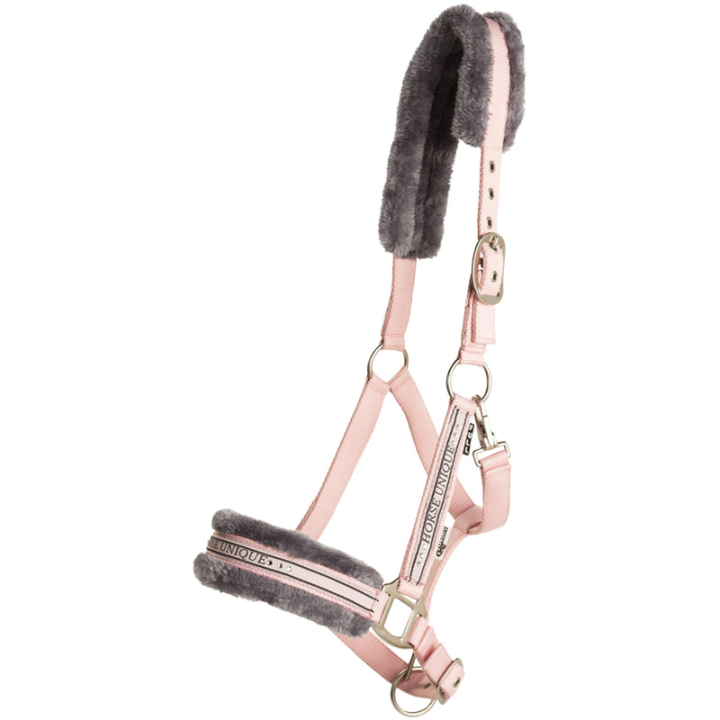 Halter with Fleece Light Pink/Grey in the group Horse Tack / Halters / Fabric & Nylon Halters at Equinest (243750LPIGR_r)