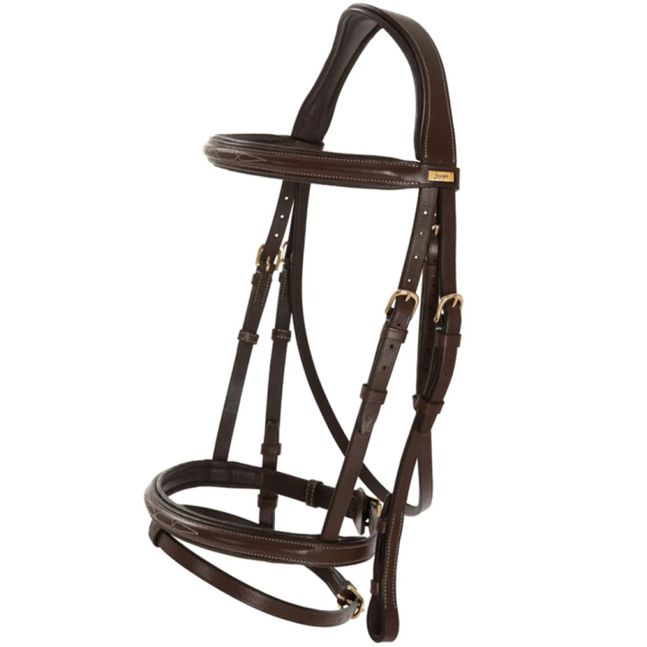 Bridle Fancy Slim Selected Chocolate/Gold in the group Horse Tack / Bridles & Browbands / Bridles at Equinest (281362CHGO_r)
