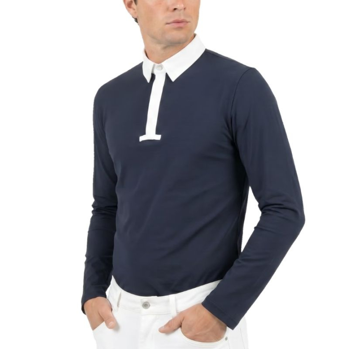 Competition Shirt Men Classic Long Sleeve Navy Blue in the group Equestrian Clothing / Riding Shirts / Show Shirts at Equinest (320260344NA_r)