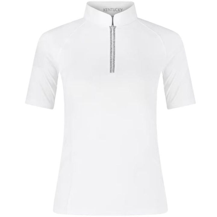 Competition Top Classic Glitter Zipper Short Sleeve White in the group Equestrian Clothing / Riding Shirts / Show Shirts at Equinest (320280236WH_r)
