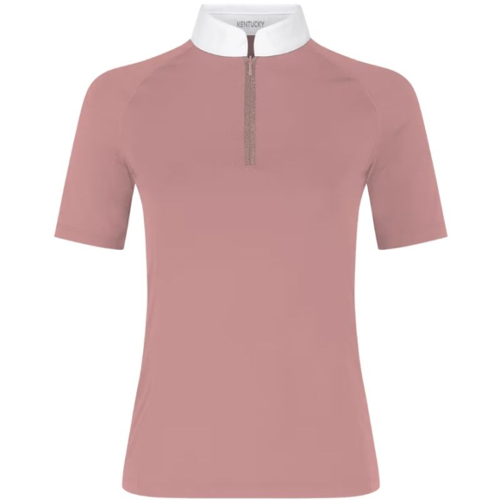 Competition Top Classic Glitter Zipper Short Sleeve Old Pink in the group Equestrian Clothing / Riding Shirts / Show Shirts at Equinest (320281036OPI_r)