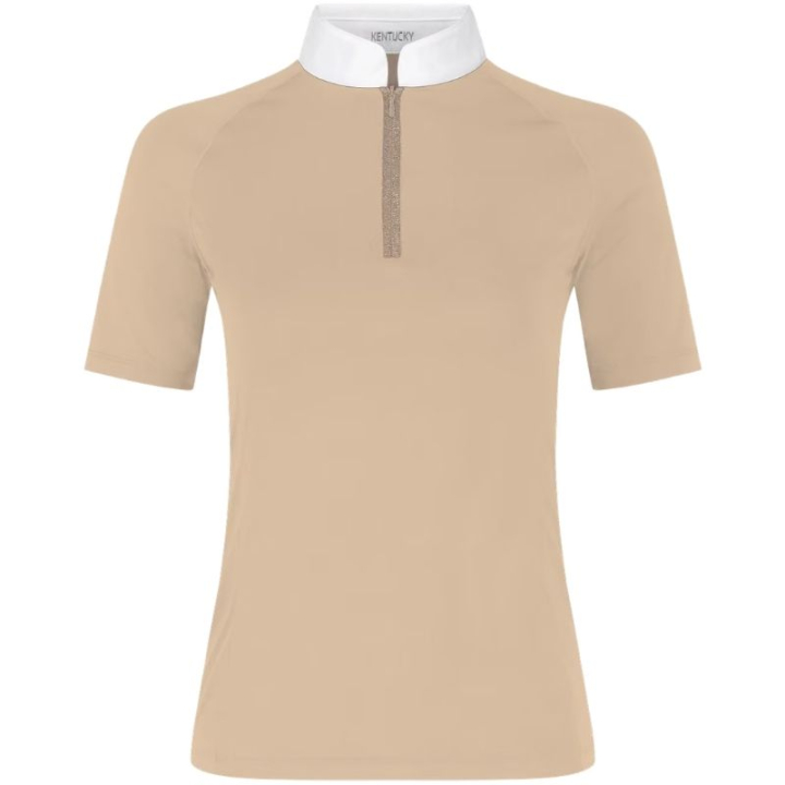 Competition Top Classic Glitter Zipper Short Sleeve Beige in the group Equestrian Clothing / Riding Shirts / Show Shirts at Equinest (320283236BE_r)