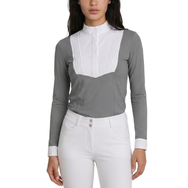 Competition Top Heritage Air Long Sleeve Grey in the group Equestrian Clothing / Riding Shirts / Show Shirts at Equinest (320300836GR_r)