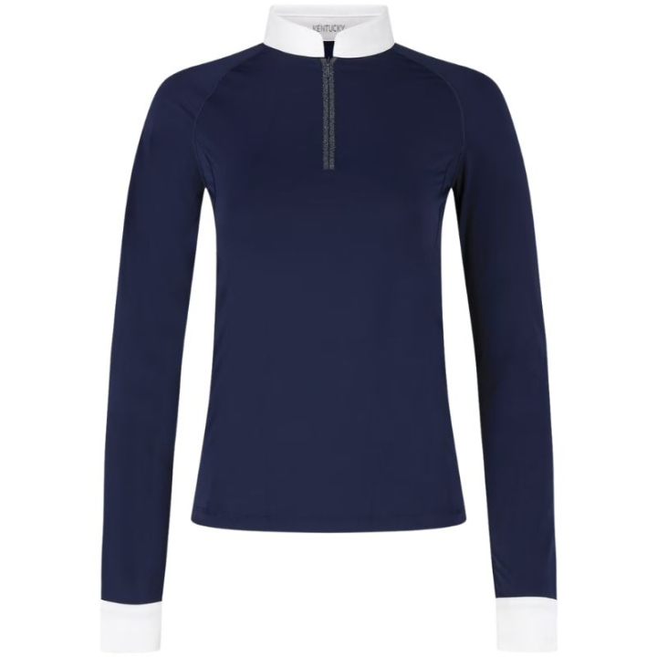 Competition Top Classic Glitter Zipper Long Sleeve Navy Blue in the group Equestrian Clothing / Riding Shirts / Show Shirts at Equinest (320310336NA_r)