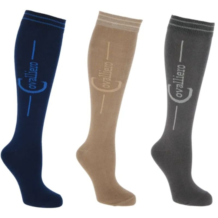 Riding Socks Flex 3-pack Navy/Beige/Grey in the group Equestrian Clothing / Riding Socks at Equinest (3224649NA_r)
