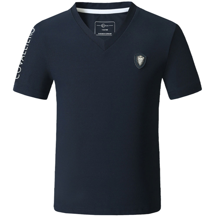 T-Shirt Kids/Junior V Navy Blue in the group Equestrian Clothing / Riding Shirts / T-shirts at Equinest (3229452NA_r)