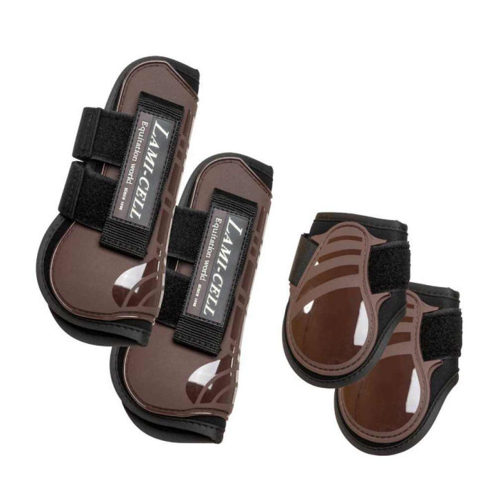 Leg Protection Front/Back 4-Pack Brown in the group Horse Tack / Leg Protection / Tendon Boots at Equinest (331312Br_r)