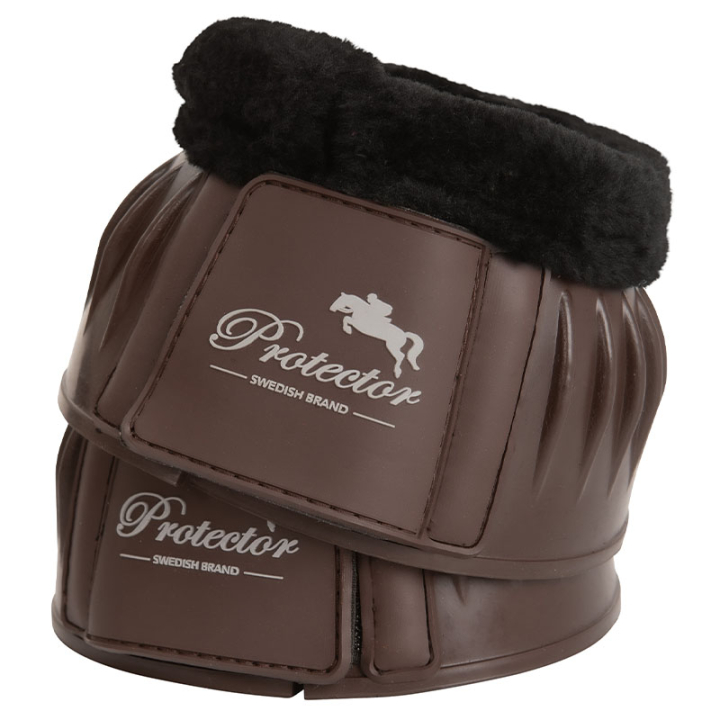 Rubber Bell Boots Flexible Fleece Brown in the group Horse Tack / Leg Protection / Bell Boots at Equinest (333651BR_r)