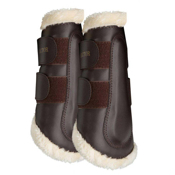Tendon Boots with Fleece Brown/Natural in the group Horse Tack / Leg Protection / Brushing Boots & Dressage Boots at Equinest (338012BrNa_r)