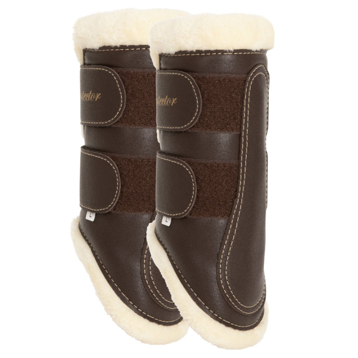 Brushing Boots with Fleece Brown/Natural in the group Horse Tack / Leg Protection / Brushing Boots & Dressage Boots at Equinest (338012BrNa_r)