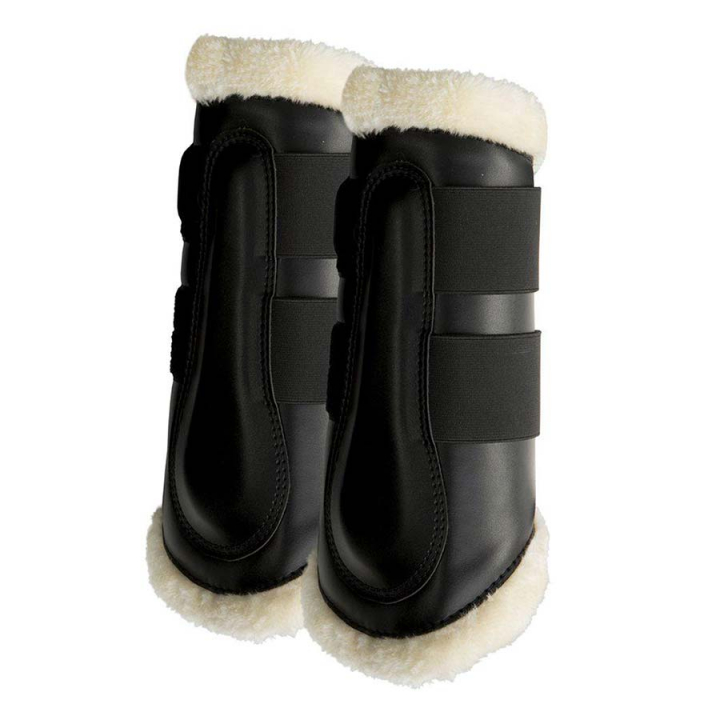 Tendon Boots with Fleece Black/Natural in the group Horse Tack / Leg Protection / Brushing Boots & Dressage Boots at Equinest (338012SvNa_r)