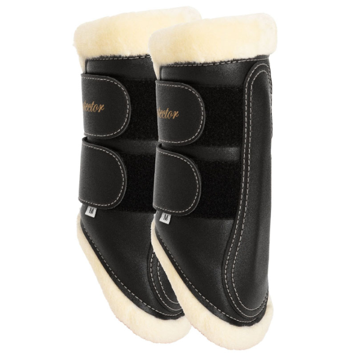 Brushing Boots with Fleece Black/Natural in the group Horse Tack / Leg Protection / Brushing Boots & Dressage Boots at Equinest (338012SvNa_r)