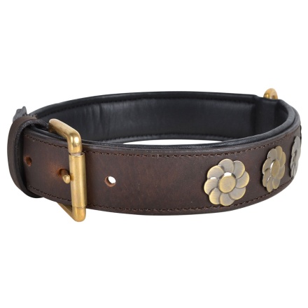 Leather Flower MITZO Brown 45 x 3cm in the group Dog / Dog Collars & Harnesses at Equinest (41153245BR45X3)