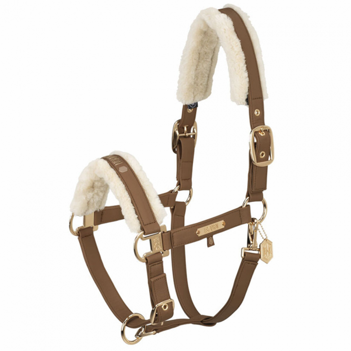 Leather Halter Faux Leather Double Pin FF Heritage Beige in the group Horse Tack / Halters / Leather Halters at Equinest (420857862070BE_r)