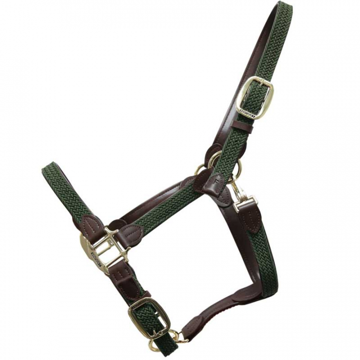 Braided Nylon Halter Olive Green in the group Horse Tack / Halters / Fabric & Nylon Halters at Equinest (42516Ol_r)