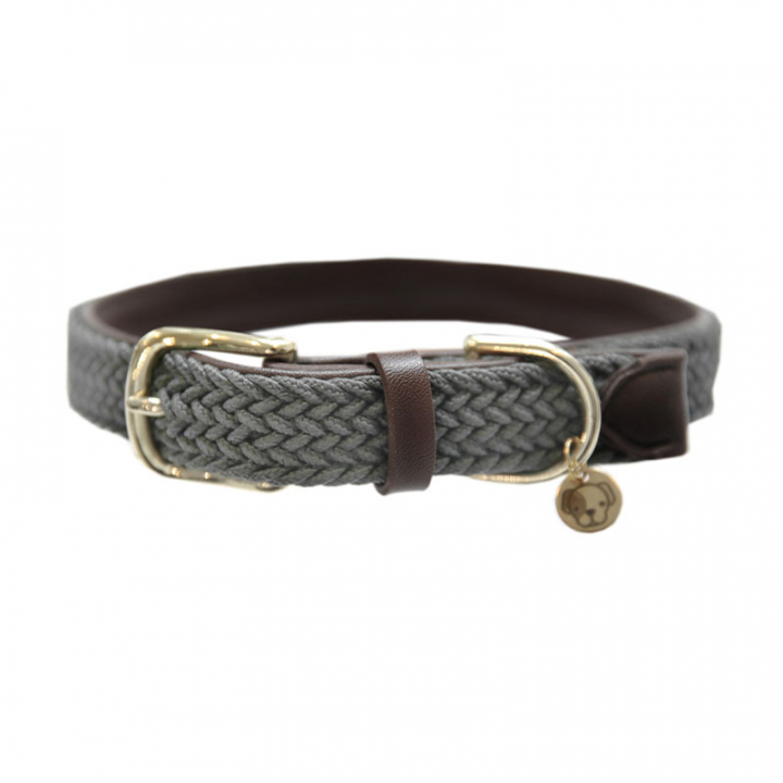 Dog Collar Braided Nylon Grey in the group Dog / Dog Collars & Harnesses at Equinest (42517Gr_r)