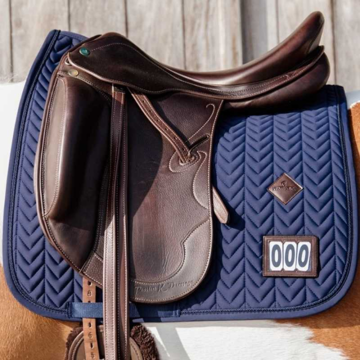 Dressage Saddle Pad Fishbone Competition Navy Blue in the group Horse Tack / Saddle Pads / Dressage Saddle Pad at Equinest (4258203DRNA_r)