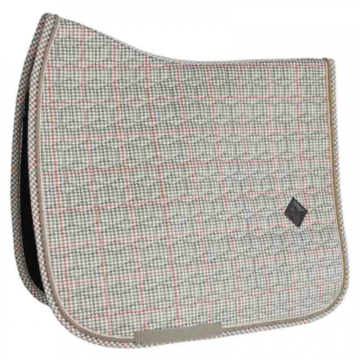 Dressage Saddle Pad Pied-de-Poule Beige in the group Horse Tack / Saddle Pads / Dressage Saddle Pad at Equinest (4258532DRBE_r)