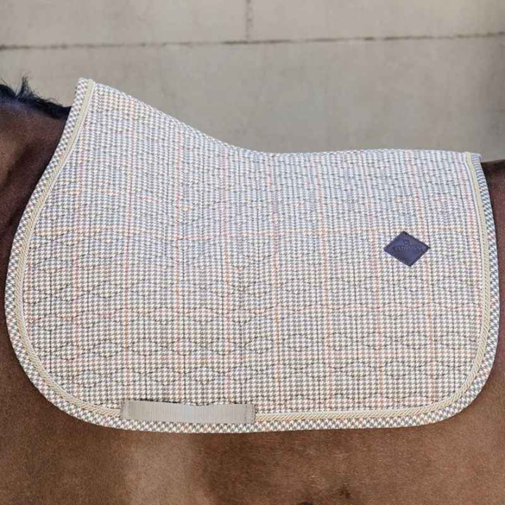 Saddle Pad Pied-de-Poule Beige in the group Horse Tack / Saddle Pads / All-Purpose & Jumping Saddle Pads at Equinest (4258532SJBE_r)