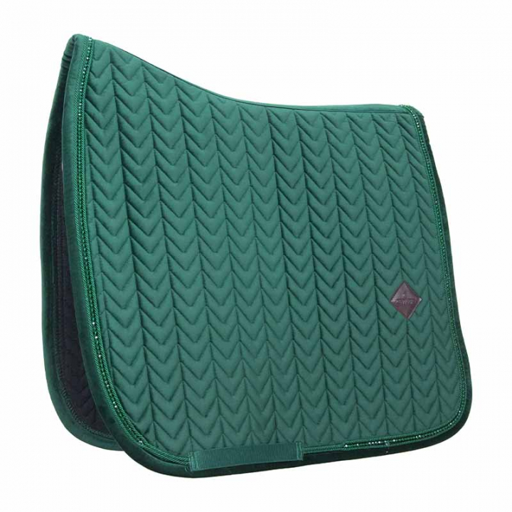Dressage Saddle Pad Velvet Pearls Green in the group Horse Tack / Saddle Pads / Dressage Saddle Pad at Equinest (42590DrGn_r)