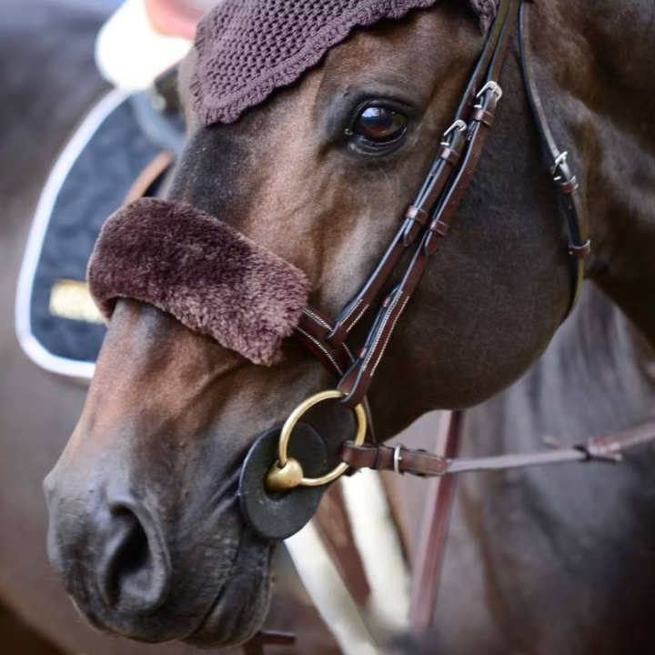 Noseband Cover Sheepskin Brown in the group Horse Tack / Bridles & Browbands / Noseband Guard, Chin Protection & Crown Pads at Equinest (42602BR)
