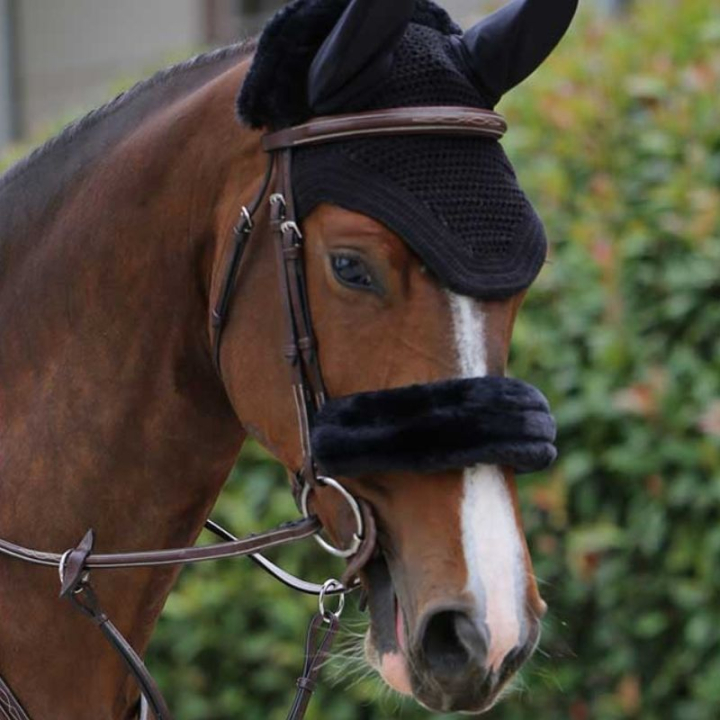 Noseband Cover Sheepskin Black in the group Horse Tack / Bridles & Browbands / Noseband Guard, Chin Protection & Crown Pads at Equinest (42602SV)