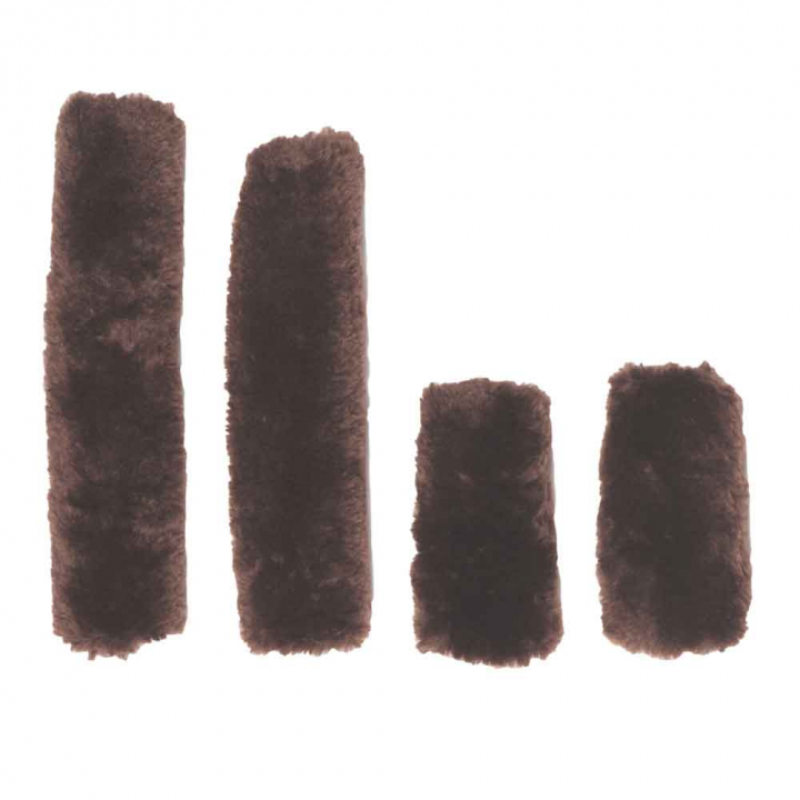 Sheepskin Set for Halter Brown in the group Horse Tack / Bridles & Browbands / Noseband Guard, Chin Protection & Crown Pads at Equinest (42603BR)
