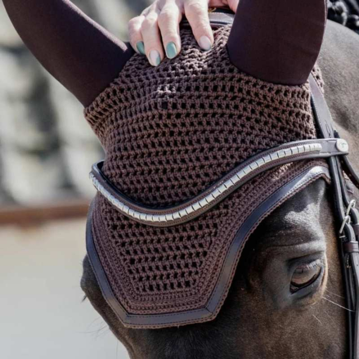 Ear Bonnet Wellington Leather Soundless Brown in the group Horse Tack / Bonnets at Equinest (4261305FBR_r)