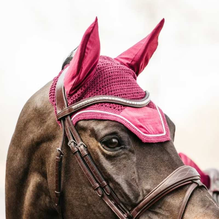 Ear Bonnet Wellington Velvet Fuchsia in the group Horse Tack / Bonnets at Equinest (4262616FFU_r)