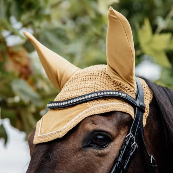 Ear Bonnet Wellington Velvet Mustard in the group Horse Tack / Bonnets at Equinest (4262644FYE_r)