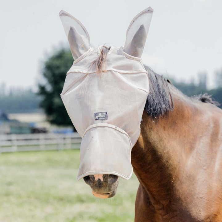 Fly Mask Classic with Ears och Nose Silver in the group Fly Protection / Fly Masks & Nose Nets at Equinest (42644BE)