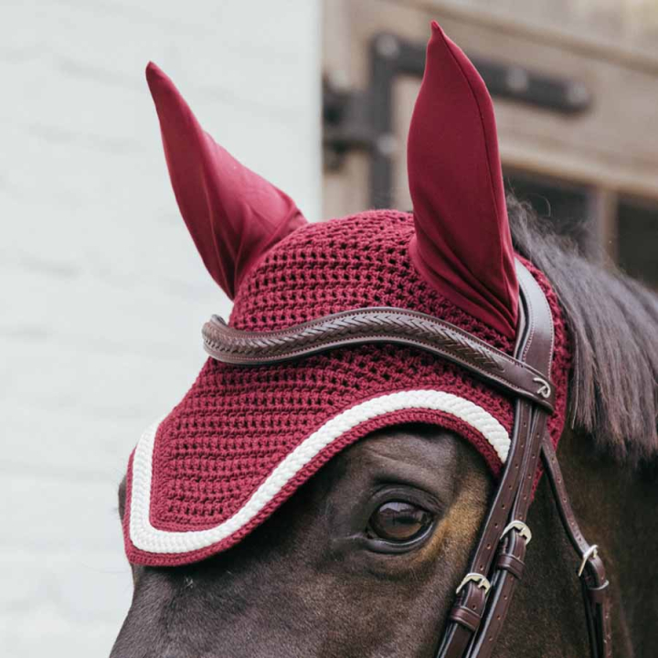 Ear Bonnet Wellington Plaited Cord Bordeaux in the group Horse Tack / Bonnets at Equinest (4265917FWN_r)