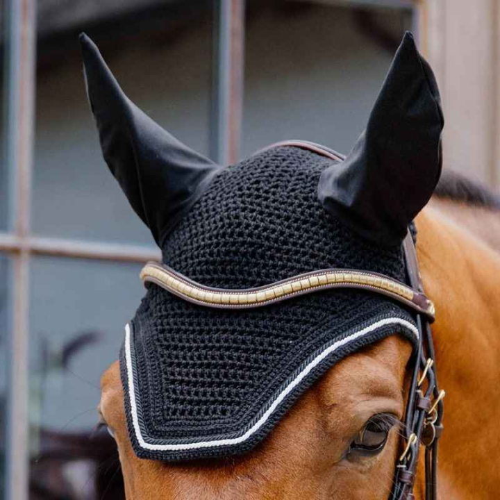 Ear Bonnet Wellington Diamond Rope Black in the group Horse Tack / Bonnets at Equinest (4266601FBA_r)