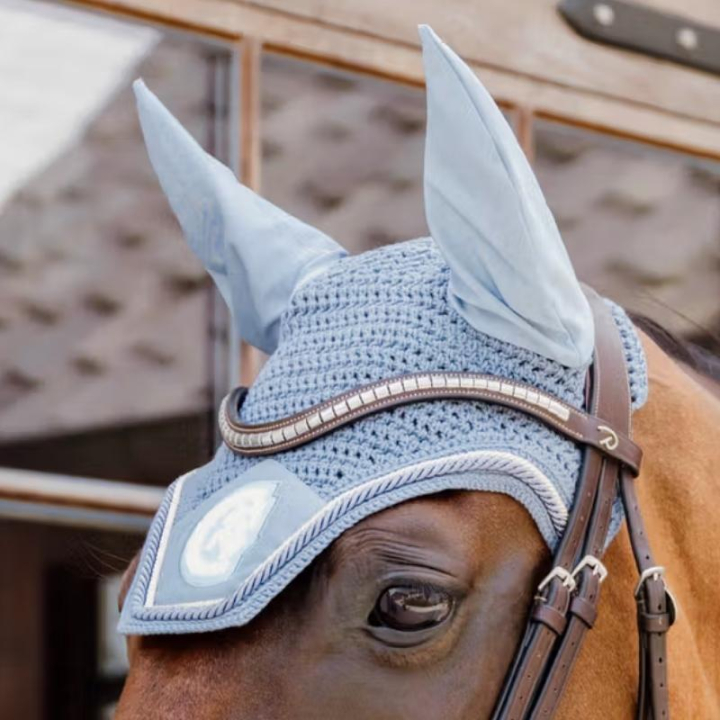 Ear Bonnet Wellington 3D Logo Rope Light Blue in the group Horse Tack / Bonnets at Equinest (4266961FLBL_r)
