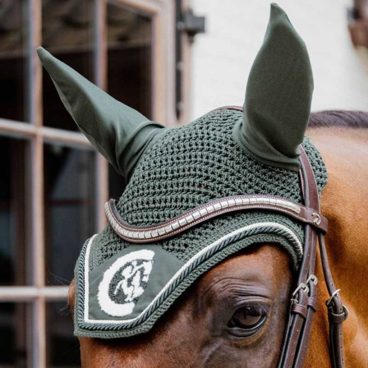 Ear Bonnet Wellington 3D Logo Rope Green in the group Horse Tack / Bonnets at Equinest (4266974FGN_r)