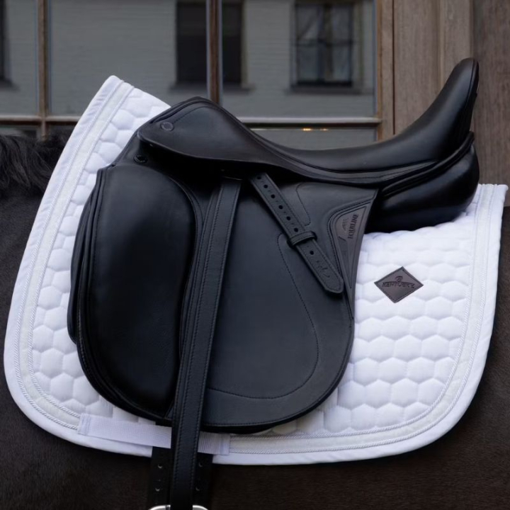 Dressage Saddle Pad Glitter Band White/White in the group Horse Tack / Saddle Pads / Dressage Saddle Pad at Equinest (427300202DRWHWH_r)