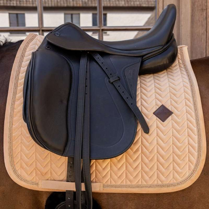 Dressage Saddle Pad Velvet Mini Pearls Beige in the group Horse Tack / Saddle Pads / Dressage Saddle Pad at Equinest (4275032DRBE_r)