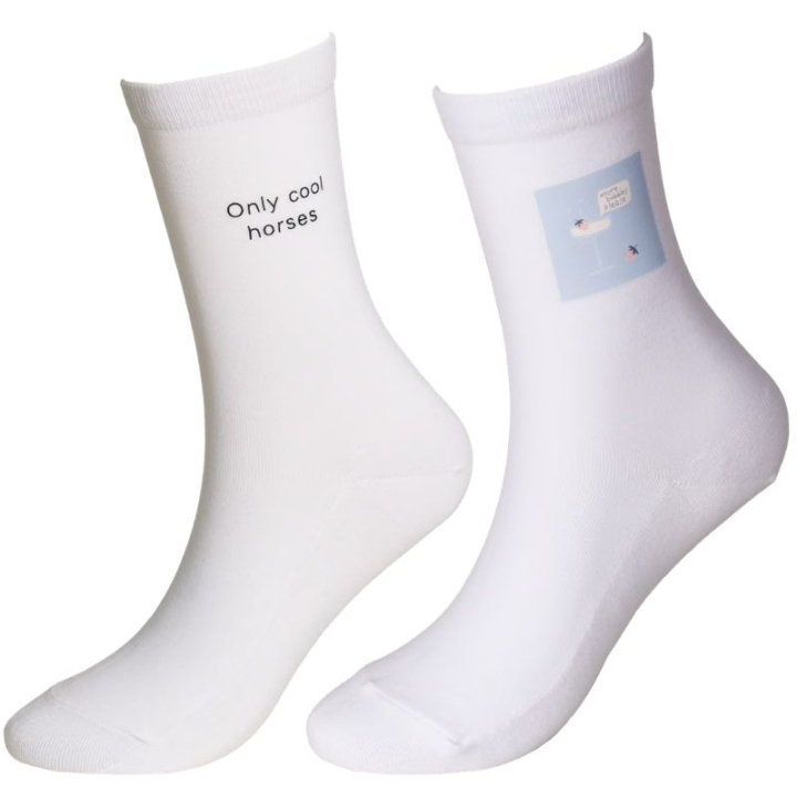 Socks Cool Horses 2-pack White in the group Equestrian Clothing / Riding Socks at Equinest (4275602COOLHWH_r)