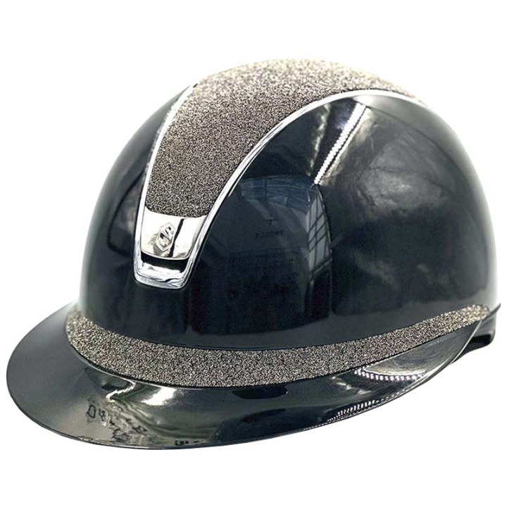 Riding Helmet Miss Shield 2.0 Glossy Chrome Crystal Fabric Metal Eclipse Black in the group Riding Equipment / Riding Helmets / Wide Peak Riding Helmets at Equinest (50312BLACKBLACBA_r)