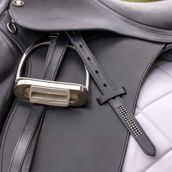 Stirrup Leathers Silverstar Black/Silver  in the group Horse Tack / Stirrup Leathers at Equinest (50340112BASI_r)