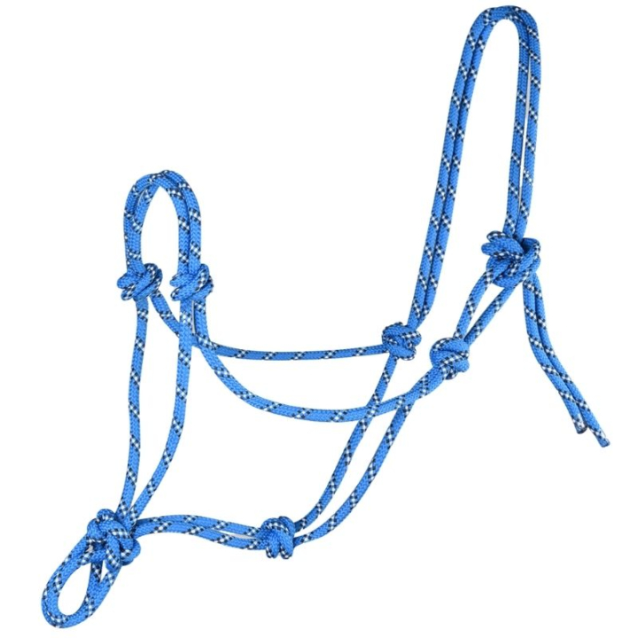 Rope Halter Knotted Blue/Brown in the group Horse Tack / Halters / Rope Halters at Equinest (50411050BLBRW_r)
