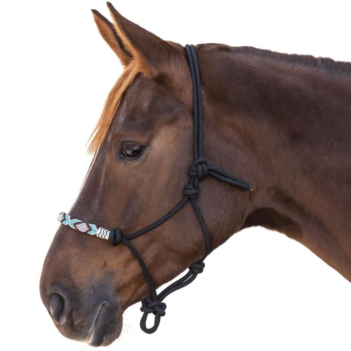 Rope Halter Pearls Black in the group Horse Tack / Halters / Rope Halters at Equinest (5043201PBA_r)