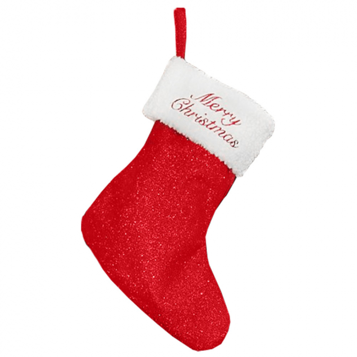 Christmas Stocking Merry Christmas Glitter HG Red/White in the group Holidays & Masquerade at Equinest (504580004RE)