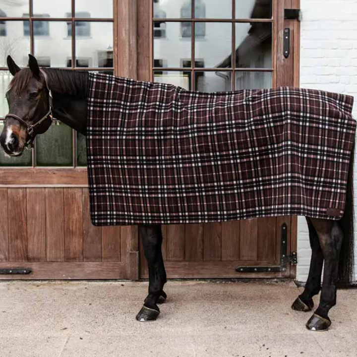 Fleece Rug Heavy Square Check Printing Brown/Beige 210x200 in the group Horse Rugs / Fleece Rugs at Equinest (52172BRBE-210x200)
