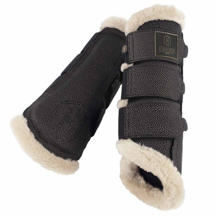 Brushing Boots Stingray Fauxfur Shetty Heritage Black in the group Horse Tack / Leg Protection / Brushing Boots & Dressage Boots at Equinest (555757863290BA_r)