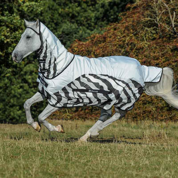 Buzz-off Rain Zebra Full Neck in the group Horse Rugs / Fly Rugs & Eczema Rugs at Equinest (58715-80)