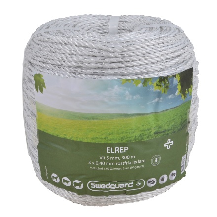 Electric Rope 5mm White 300m in the group Stable & Paddock / Fencing / Fencing Rope & Fencing Tape at Equinest (600827)