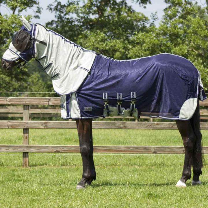 Fly Rug with Detachable Neck and Ear Bonnet Blue in the group Fly Protection / Fly Rugs at Equinest (6013BL125BL_r)