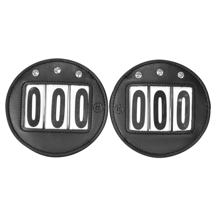 Number tag HS Vegan Leather Strass 2-pack Black in the group Horse Tack / Horse Tack Accessories / Competition Numbers at Equinest (603803BA)