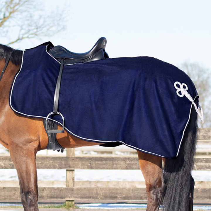 Exercise Sheet Ornament Fleece Navy Blue/Silver in the group Horse Rugs / Exercise Sheets at Equinest (6106NASI)